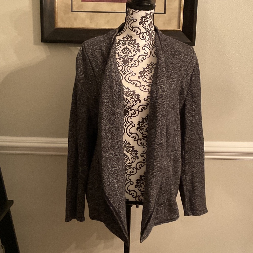 Women's Gray Open Front Sweater